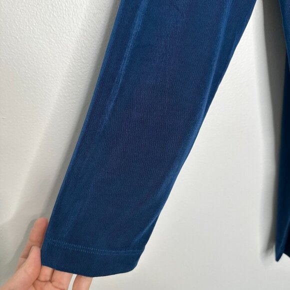 Chicos Travelers Cardigan Size XL Blue Slinky - Picture 3 of 10